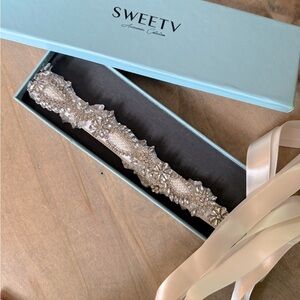 Bridal Silver Crystal Wedding Dress Belt